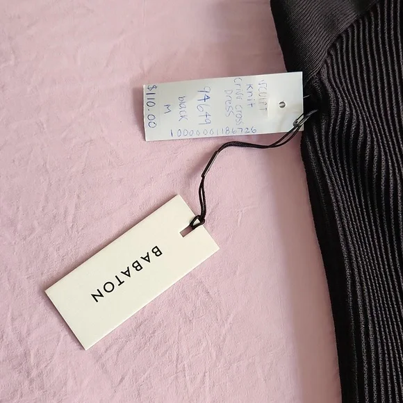 Aritizia Babaton Sculpt Knit Criss Cross Dress Black - Picture 5 of 8